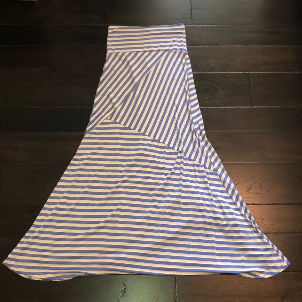 Blue and white striped maxi skirt / dress